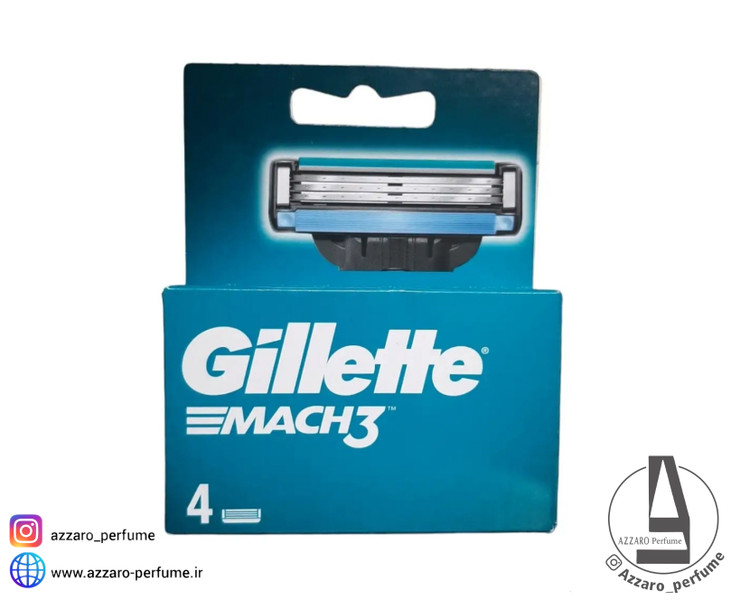 تیغ یدک ژیلت مچتری Mach3 تعداد 4 عددی-فروشگاه اینترنتی آرایشی و بهداشتی آزارو در شیراز