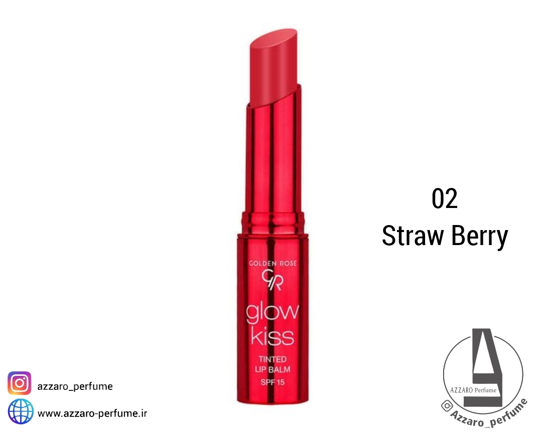 تینت بالم لب گلو کیس گلدن رز رنگ Straw Berry شماره 02 حجم 3 گرم-فروشگاه اینترنتی آرایشی و بهداشتی آزارو در شیراز