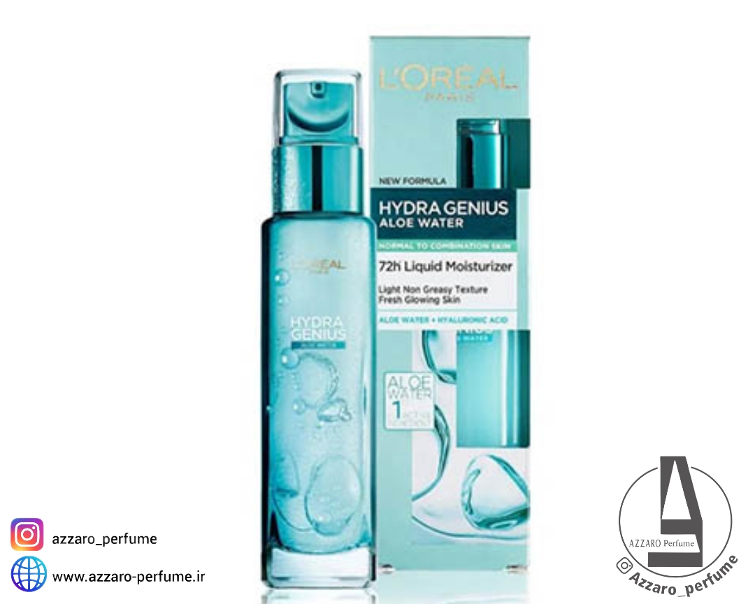 آبرسان لورآل پوست چرب تا مختلط مدل HYDRA GENIUS حجم 70 میل-فروشگاه آرایشی و بهداشتی آزارو در شیراز‌