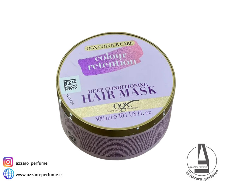ماسک مو و آبرسان او جی ایکس Ogx مناسب موهای رنگ شده حجم 300 میل-فروشگاه اینترنتی آرایشی و بهداشتی آزارو در شیراز