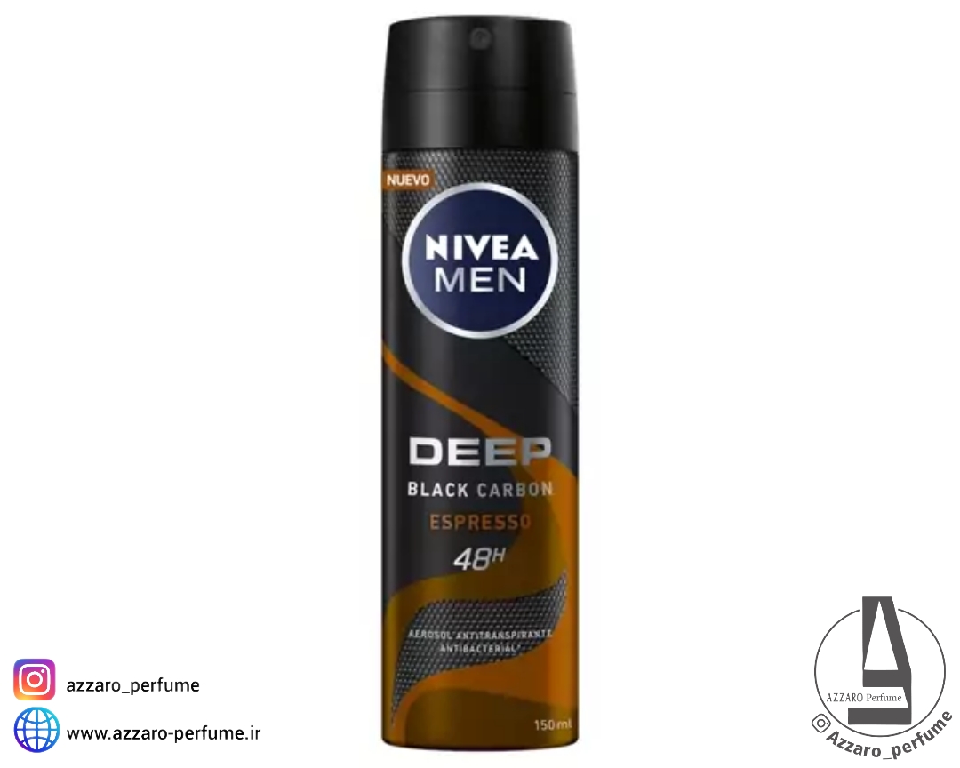 اسپری ضد تعریق مردانه نیوآ مدل دیپ کربن بلک اسپرسو حجم 150 میل-فروشگاه اینترنتی آرایشی و بهداشتی آزارو در شیراز