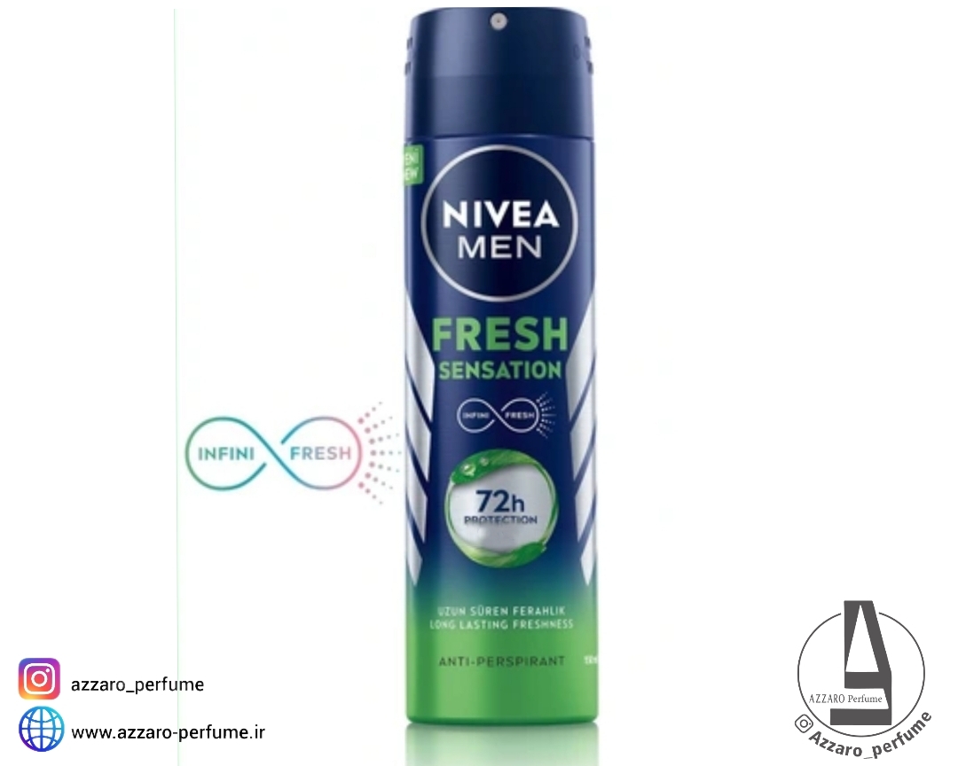 اسپری ضد تعریق مردانه نیوآ مدل فرش Sensation حجم 150 میل-فروشگاه اینترنتی آرایشی و بهداشتی آزارو در شیراز