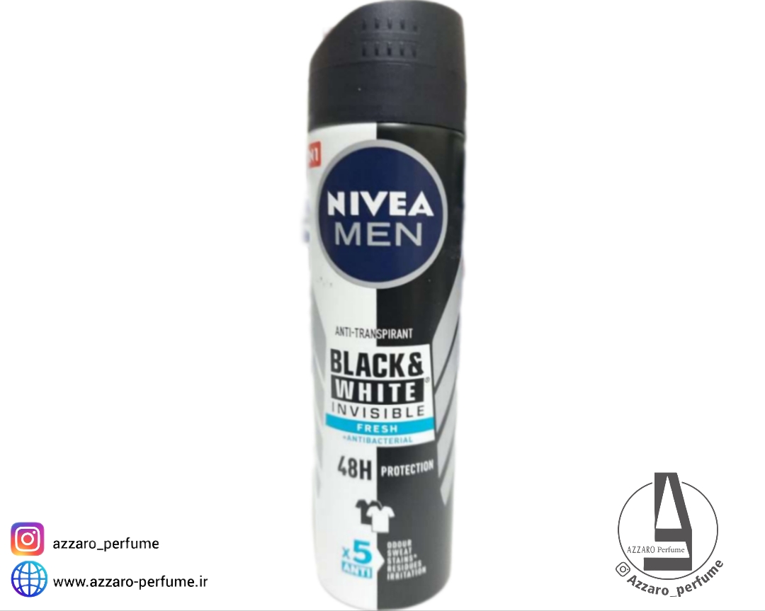 اسپری بدن ضد تعریق نیوآ مدل بلک اند وایت اینویزیبل فرش حجم 100 میل-فروشگاه اینترنتی آرایشی و بهداشتی آزارو در شیراز