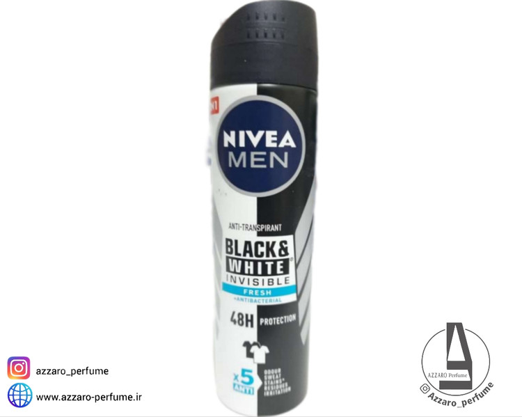 اسپری بدن ضد تعریق نیوآ مدل بلک اند وایت اینویزیبل فرش حجم 100 میل-فروشگاه اینترنتی آرایشی و بهداشتی آزارو در شیراز