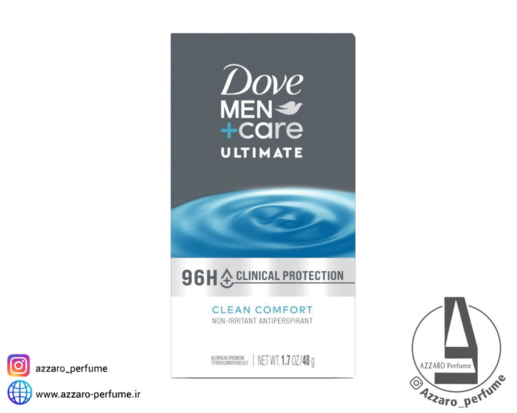 مام ضد تعریق مردانه داو کلینیکال ۹۶ ساعته سری Ultimate مدل Clean Comfort حجم 48 گرم-فروشگاه اینترنتی آرایشی و بهداشتی آزارو در شیراز