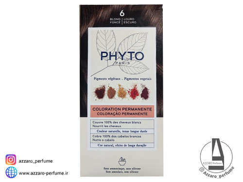 رنگ مو بدون آمونیاک فیتو رنگ فندقی تیره شماره 6 حجم 50 میل-فروشگاه اینترنتی آرایشی و بهداشتی آزارو در شیراز