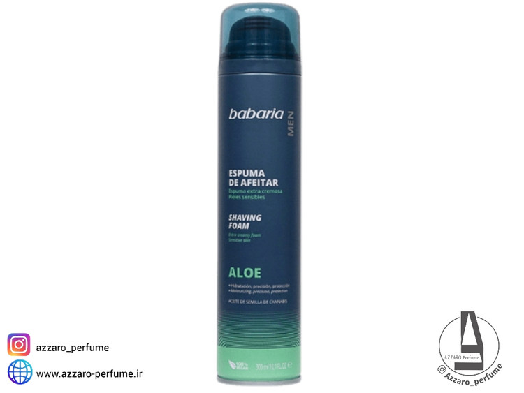 فوم اصلاح صورت باباریا (Babaria) با عصاره آلوئه ورا حجم 300 میل-فروشگاه اینترنتی آرایشی و بهداشتی آزارو در شیراز