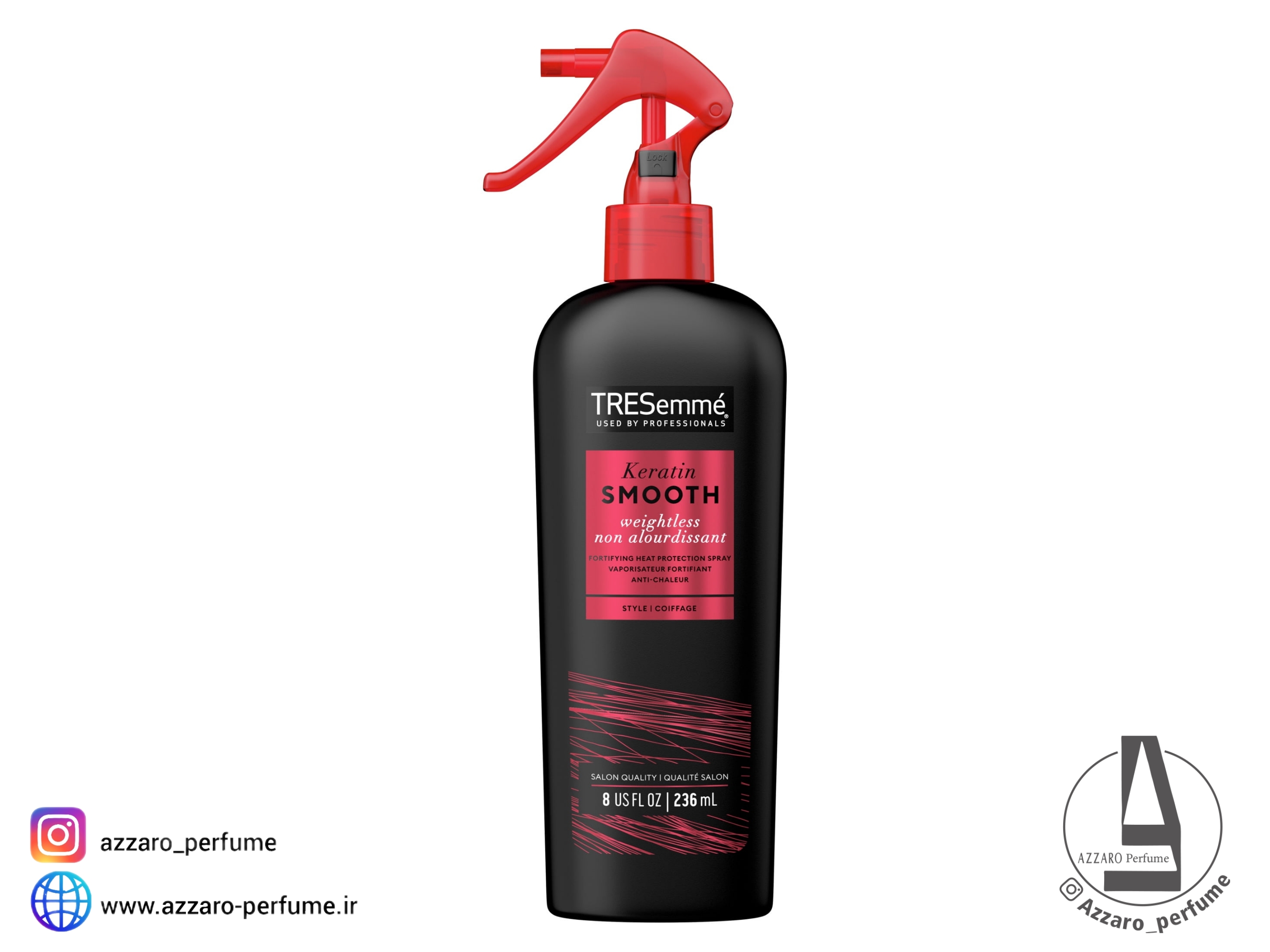 اسپری ضد حرارت مو ترزمه TRESemme حاوی کراتین حجم 236 میل-فروشگاه اینترنتی آرایشی و بهداشتی آزارو در شیراز