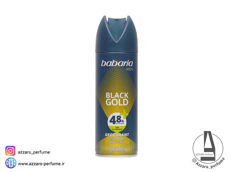 اسپری بدن مردانه باباریا Babaria بلک گلد حجم 200 میل