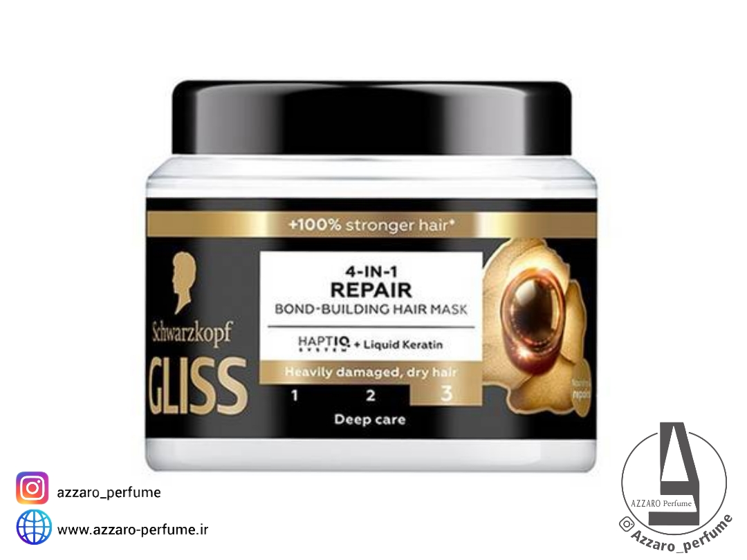 ماسک موی ترمیم کننده و تقویت کننده گلیس 4 در 1 شوارتسکف حجم 400 میل-فروشگاه اینترنتی آرایشی و بهداشتی آزارو در شیراز