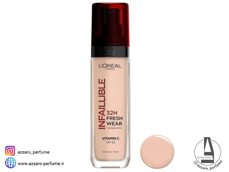 کرم پودر 32 ساعته لورآل شماره 110 Infallible Fresh Wear حاوی ویتامین C حجم 30 میل-فروشگاه اینترنتی آرایشی و بهداشتی آزارو در شیراز
