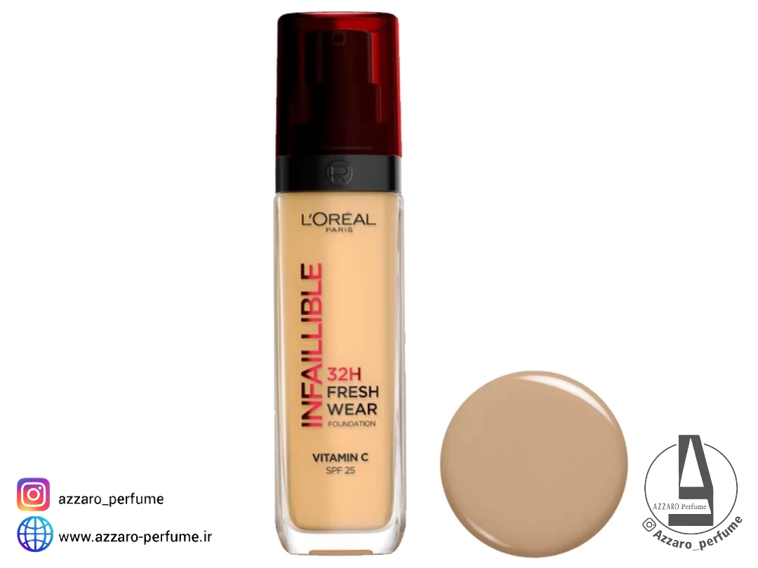 کرم پودر 32 ساعته لورآل شماره 140 Infallible Fresh Wear حاوی ویتامین C حجم 30 میل-فروشگاه اینترنتی آرایشی بهداشتی آزارو در شیراز