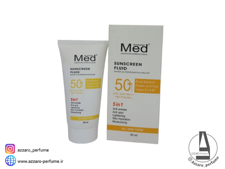 ضد آفتاب،ضدلک،ضدچروک 5 کاره مدانسر Med Answer حجم 50 میل-فروشگاه اینترنتی آرایشی و بهداشتی آزارو در شیراز