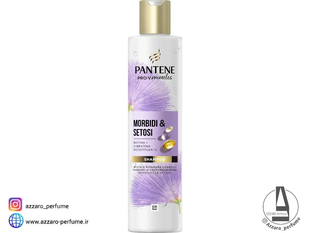 شامپو ترمیم‌کننده بیوتین پنتن PANTENE مدل Morbidi & Setosi حجم 225 میل-فروشگاه اینترنتی آرایشی و بهداشتی آزارو در شیراز