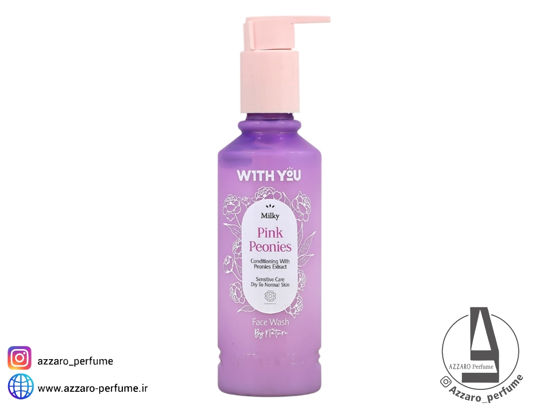 ژل شستشوی صورت ویت یو مدل Pink Peonies پوست‌های نرمال تا خشک حجم 200 میل-فروشگاه اینترنتی آرایشی و بهداشتی آزارو در شیراز