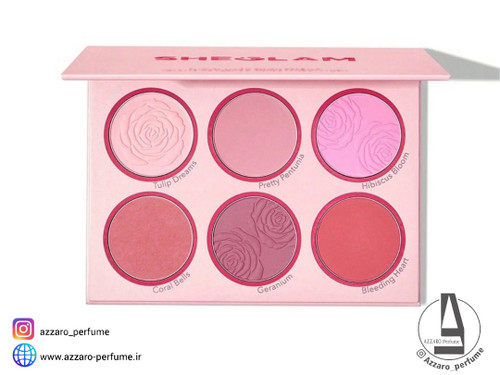 پالت رژگونه 6 رنگ شیگلم مدل Blushing Bouquet 7.7 حجم 18 گرم-فروشگاه اینترنتی آرایشی و بهداشتی آزارو در شیراز