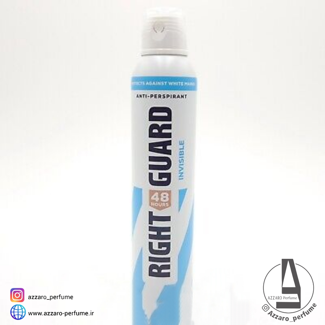 اسپری بدن زنانه رایت گارد Right Guard مدل Invisible حجم 250 میل-فروشگاه آرایشی و بهداشتی آزارو در شیراز