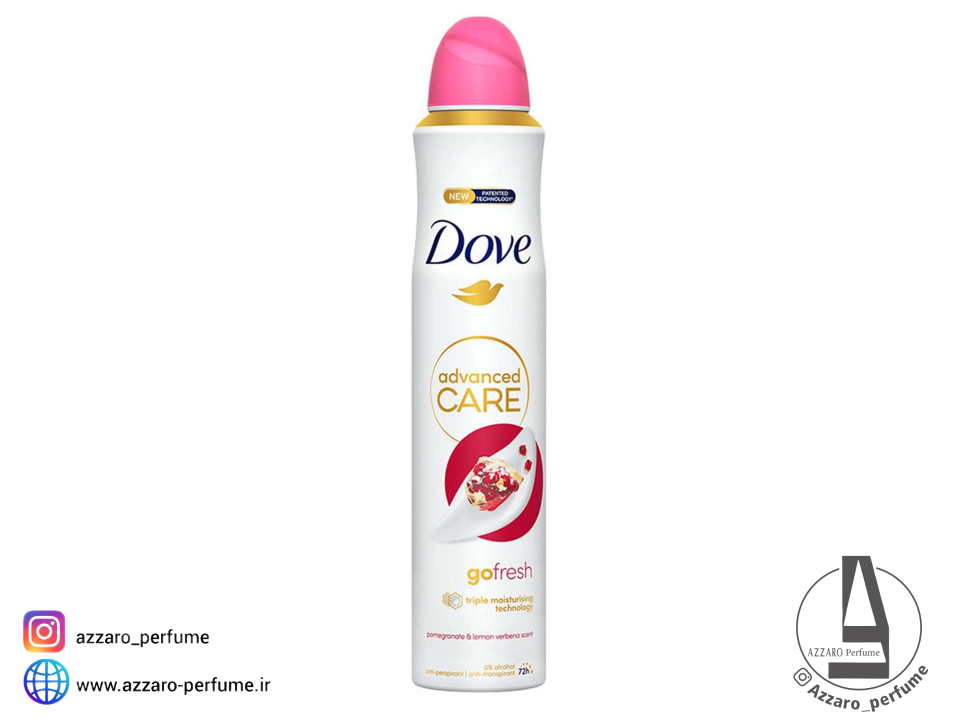 اسپری ضد تعریق زنانه داو Dove مدل Advanced Care Go Fresh با رایحه انار و لیمو وربنا حجم 250 میل-فروشگاه اینترنتی آرایشی و بهداشتی آزارو در شیراز