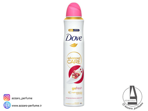 اسپری ضد تعریق زنانه داو Dove مدل Advanced Care Go Fresh با رایحه انار و لیمو وربنا حجم 250 میل-فروشگاه اینترنتی آرایشی و بهداشتی آزارو در شیراز