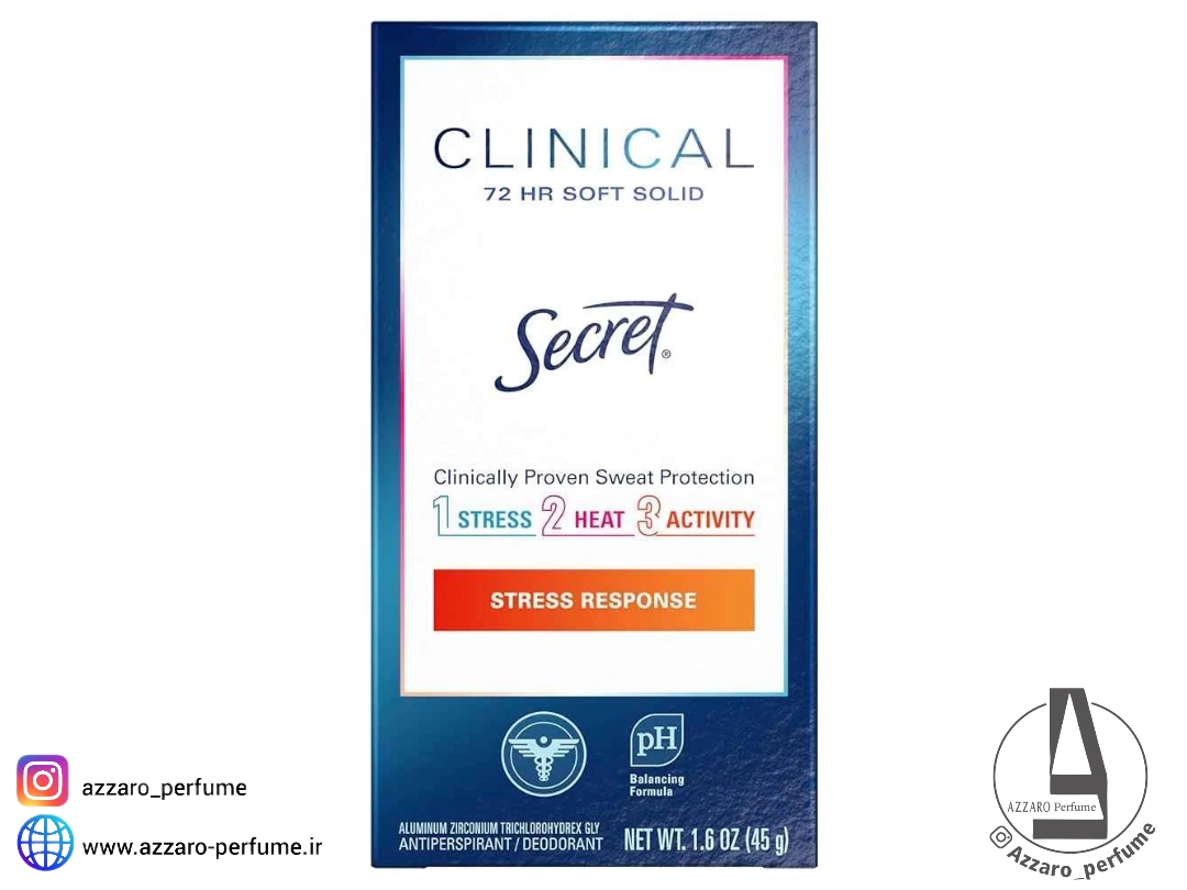 مام کرمی ضد تعریق سکرت کلینیکال مدل Stress Response حجم 45 گرم-فروشگاه اینترنتی آرایشی و بهداشتی آزارو در شیراز