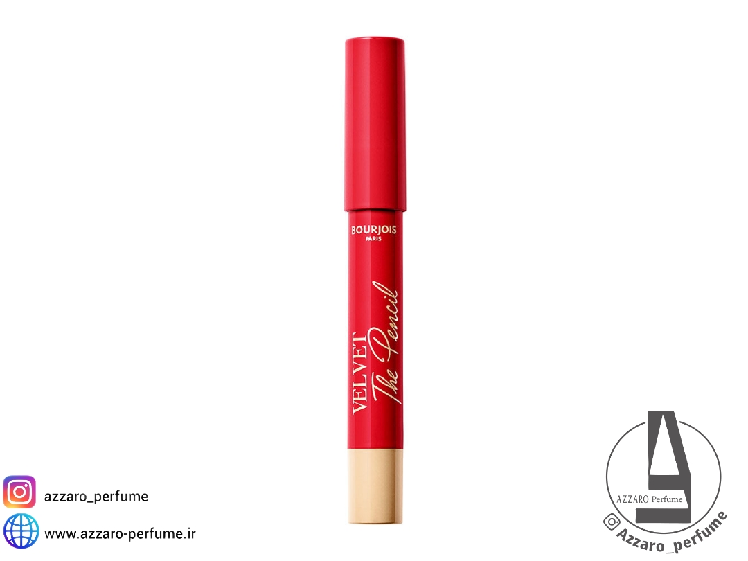رژ لب جامد بورژوآ bourjois مدل Velvet The Pencil رنگ ROUGE ES-CARMIN شماره 07-فروشگاه اینترنتی آرایشی و بهداشتی آزارو در شیراز