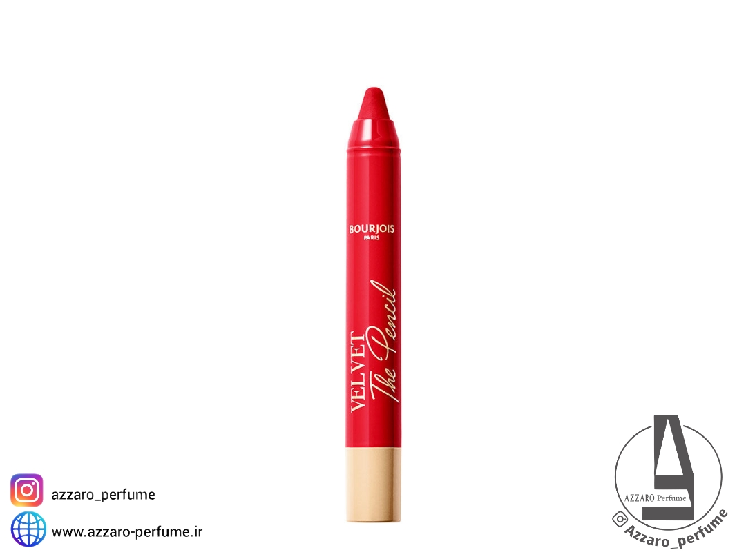 رژ لب جامد بورژوآ bourjois مدل Velvet The Pencil رنگ ROUGE ES-CARMIN شماره 07-فروشگاه اینترنتی آرایشی و بهداشتی آزارو در شیراز