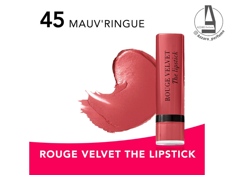 رژ لب جامد مات مخملی بورژوآ رنگ MAUV'RINGUE شماره 45 حجم 2.4 گرم_فروشگاه اینترنتی آرایشی بهداشتی آزارو در شیراز