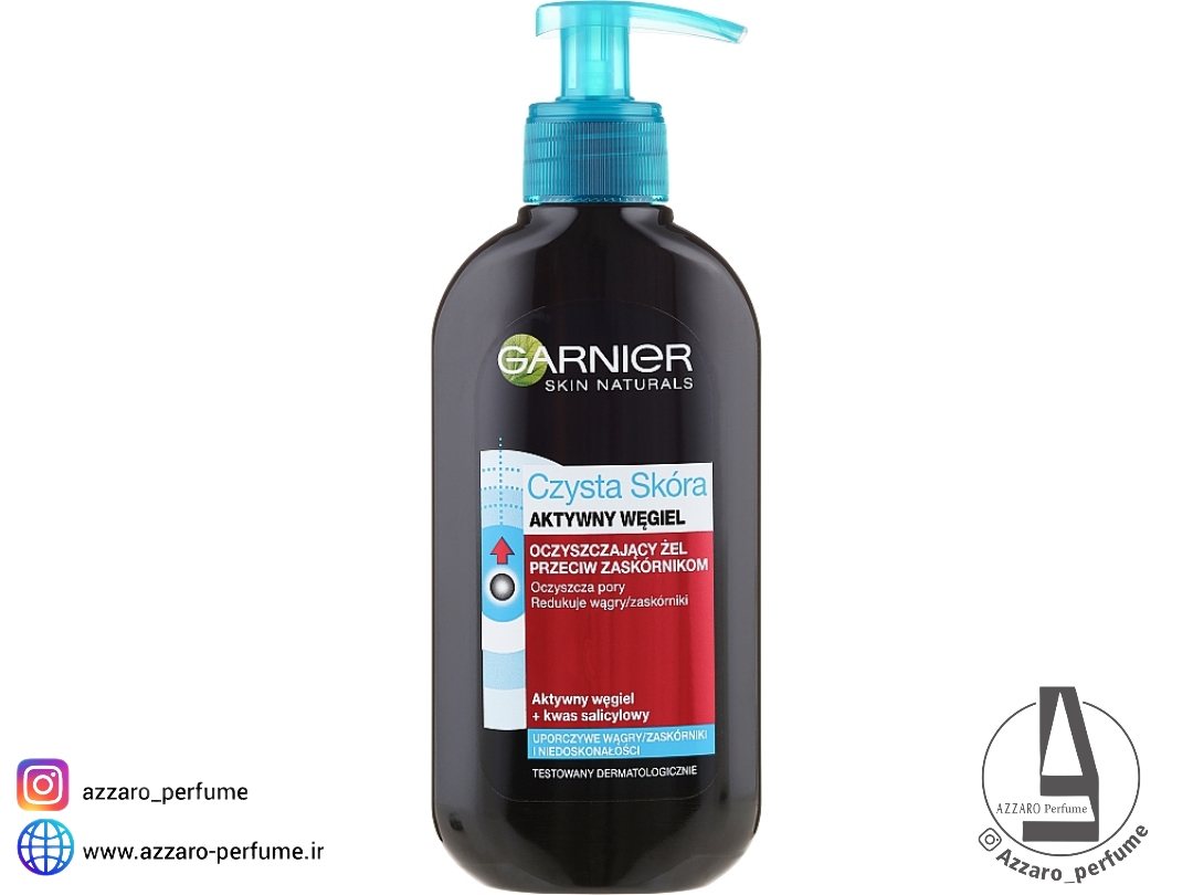 ژل شستشو صورت زغال گارنیر مدل Pure Active حجم 200 میل_فروشگاه اینترنتی آرایشی بهداشتی آزارو در شیراز‌