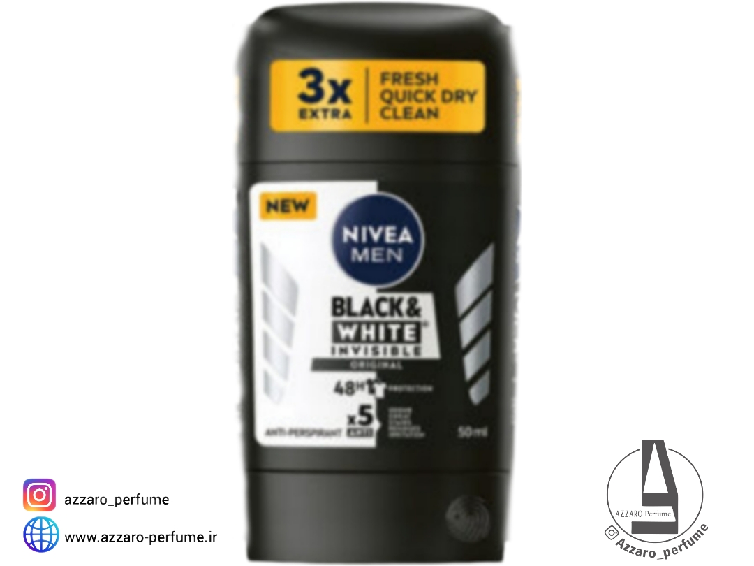 مام استیک مردانه نیوآ مدل اینویزیبل بلک اند وایت اورجینال حجم 50 میل _فروشگاه اینترنتی آرایشی بهداشتی آزارو در شیراز‌