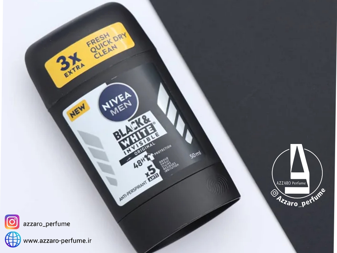مام استیک مردانه نیوآ مدل اینویزیبل بلک اند وایت اورجینال حجم 50 میل _فروشگاه اینترنتی آرایشی بهداشتی آزارو در شیراز‌