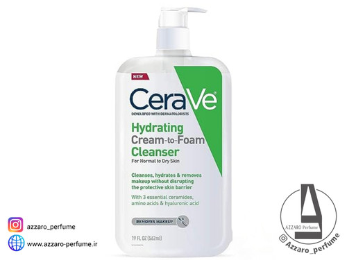 فوم شوینده کرمی و آبرسان سراوی مناسب پوست نرمال تا خشک حجم 562 میل_فروشگاه اینترنتی آرایشی بهداشتی آزارو در شیراز