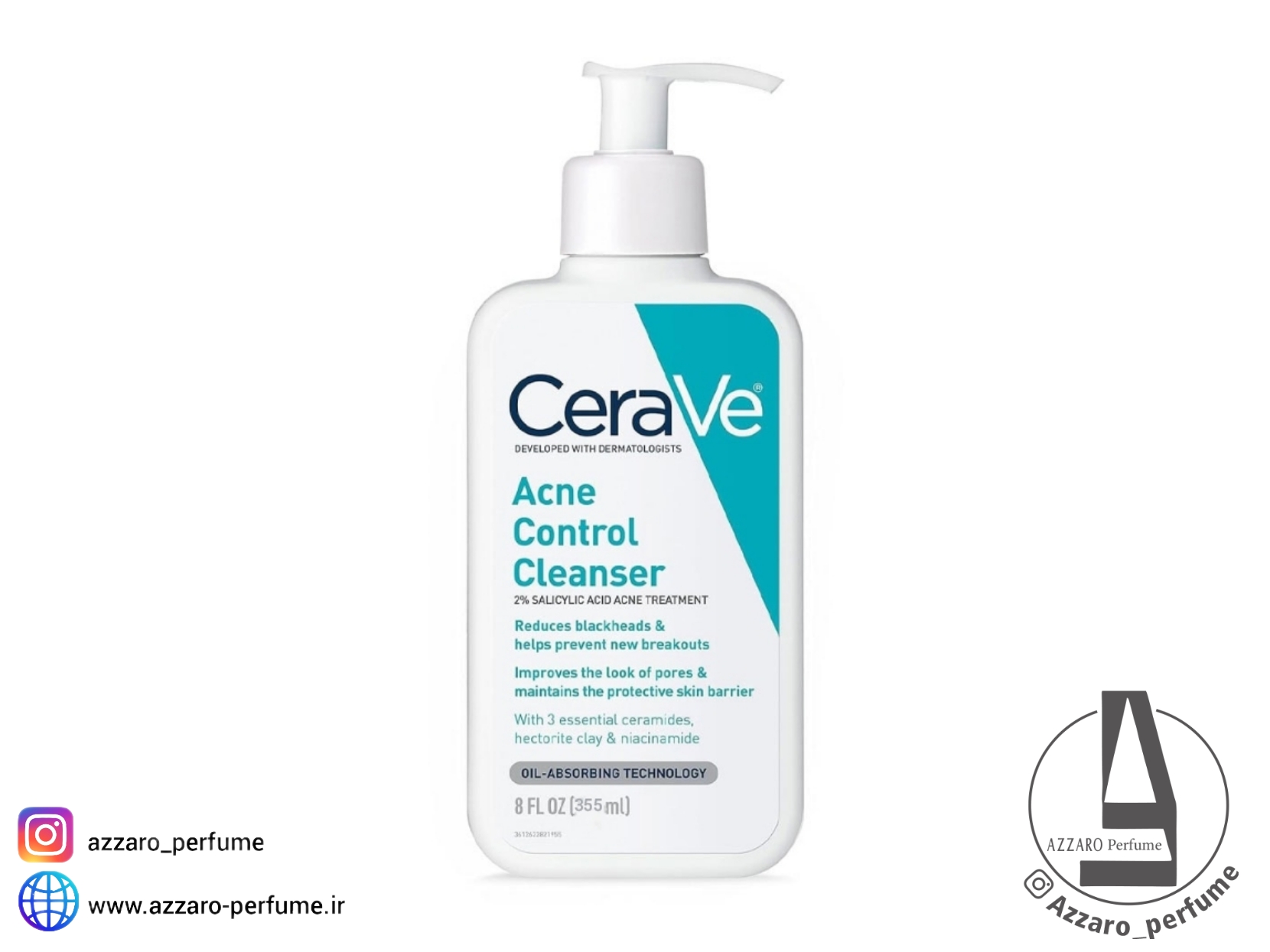 شوینده کنترل کننده جوش سراوی مناسب پوست های آکنه وچرب حجم 355 میل_فروشگاه اینترنتی آرایشی بهداشتی آزارو در شیراز