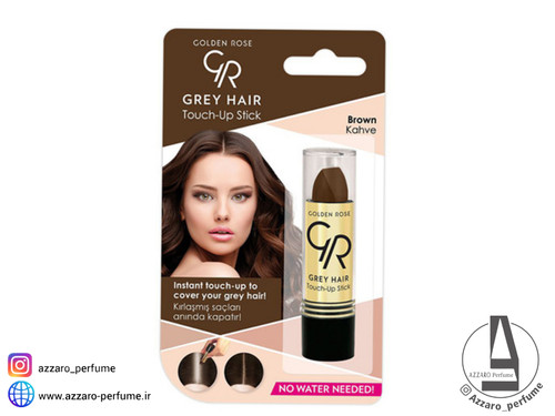 استیک پوشاننده موهای سفید گلدن رز رنگ قهوه ای Brown_فروشگاه اینترنتی آرایشی بهداشتی آزارو در شیراز