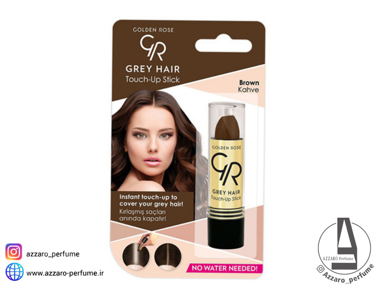 استیک پوشاننده موهای سفید گلدن رز رنگ قهوه ای Brown_فروشگاه اینترنتی آرایشی بهداشتی آزارو در شیراز