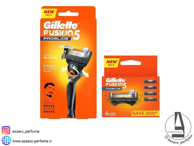 خود تراش ژیلت مدل FUSION 5 PROGLIDE FLEXBALL به همراه تیغ یدک بسته 4 عددی_فروشگاه اینترنتی آرایشی بهداشتی آزارو در شیراز