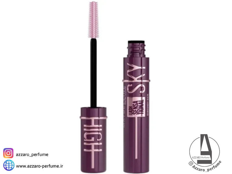 ریمل حجم دهنده و بلند کننده میبلین مدل اسکای های رنگ شرابی حجم 7.2 میل_فروشگاه اینترنتی آرایشی بهداشتی آزارو در شیراز