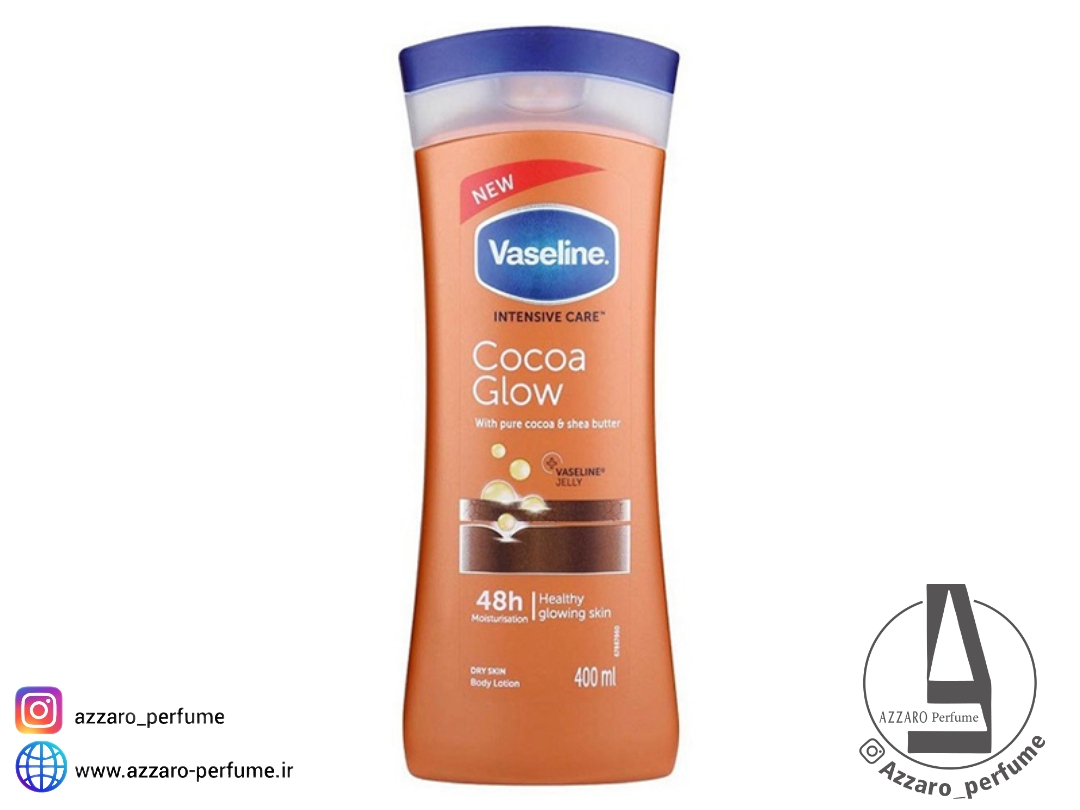 لوسیون بدن وازلین رایحه کاکائو حجم 400 میل_فروشگاه اینترنتی آرایشی بهداشتی آزارو در شیراز