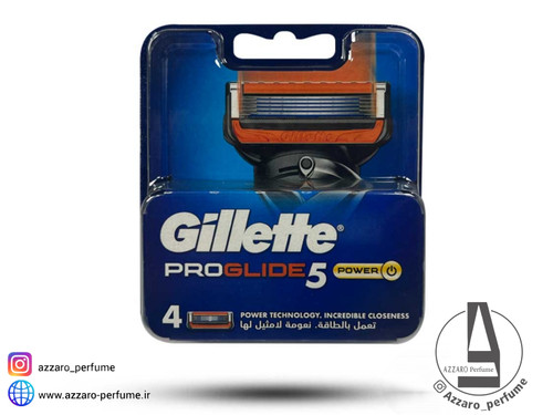 تیغ یدک ژیلت مدل فیوژن پروگلاید پاور اورجینال،اصل بسته 4 عددی-فروشگاه اینترنتی آرایشی و بهداشتی آزارو در شیراز
