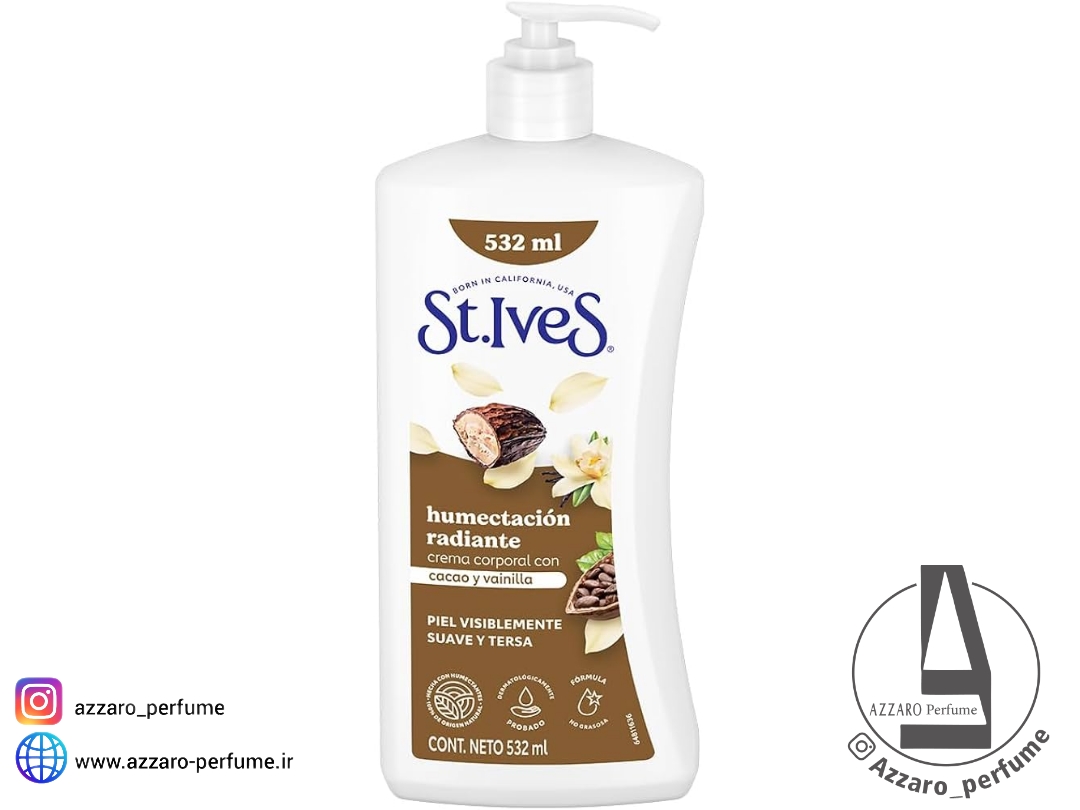 لوسیون بدن اس تی ایوز مدل کاکائو و وانیل حجم 532 میل_فروشگاه اینترنتی آرایشی بهداشتی آزارو در شیراز