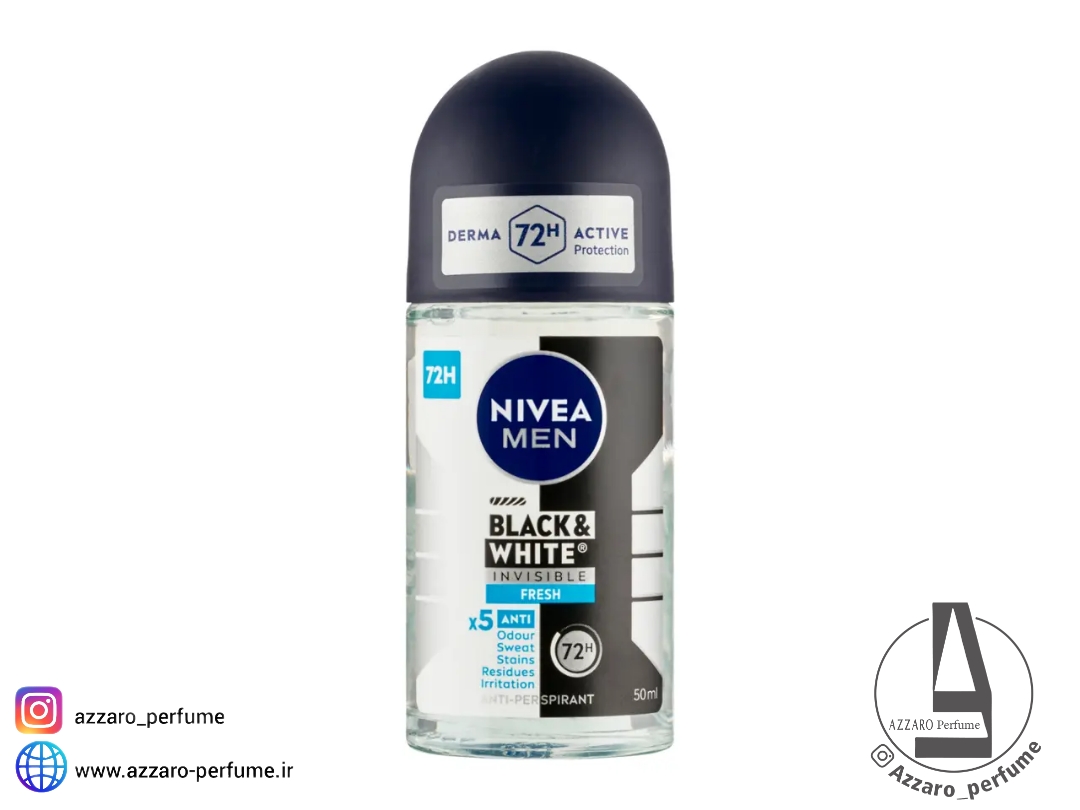 مام رول ضد تعریق مردانه نیوآ مدل بلک اند وایت اینویزیبل فرش حجم 50 میل_فروشگاه اینترنتی آرایشی بهداشتی آزارو در شیراز‌