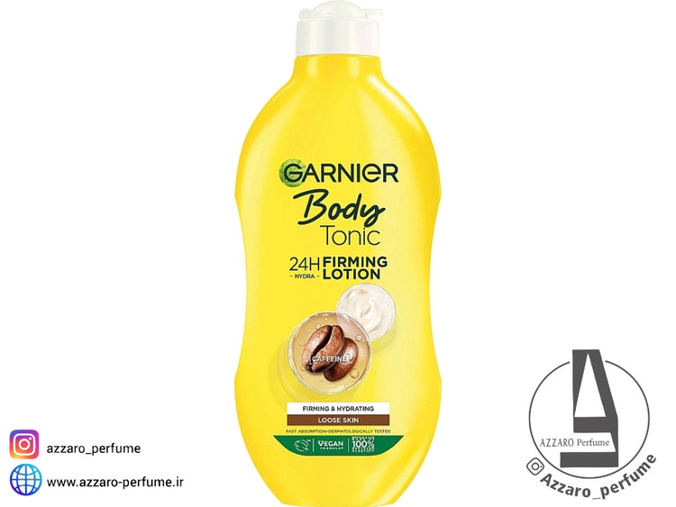 لوسیون سفت کننده بدن گارنیر (گارنیه) تونیک بدن 24 ساعته، کافئین حجم 400 میل_فروشگاه اینترنتی آرایشی بهداشتی آزارو در شیراز