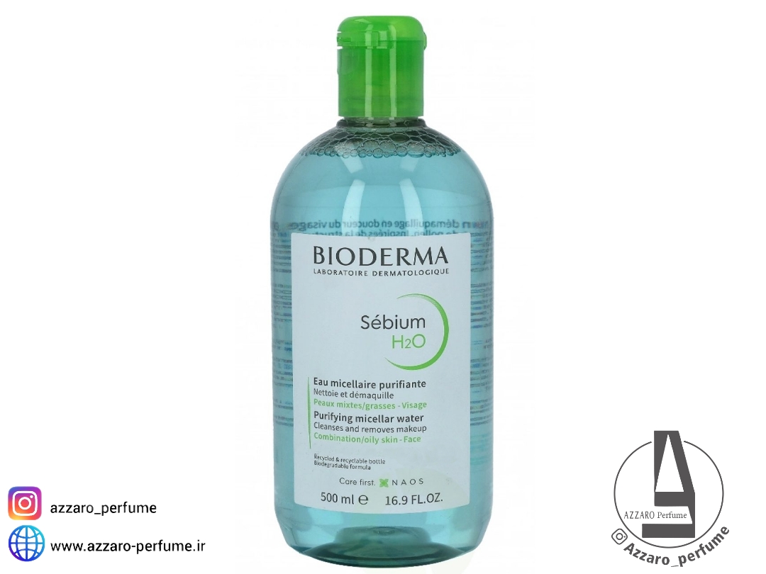 میسلار واتر بایودرما پوست چرب و مختلط حجم ۵۰۰ میل_فروشگاه اینترنتی آرایشی بهداشتی آزارو در شیراز‌