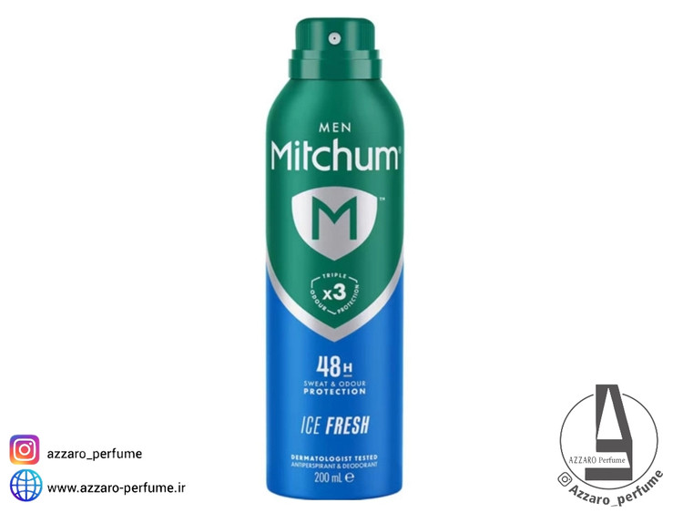 اسپری بدن مردانه میچام mithcum رایحه آیس فرش حجم 200 میل_فروشگاه اینترنتی آرایشی بهداشتی آزارو در شیراز