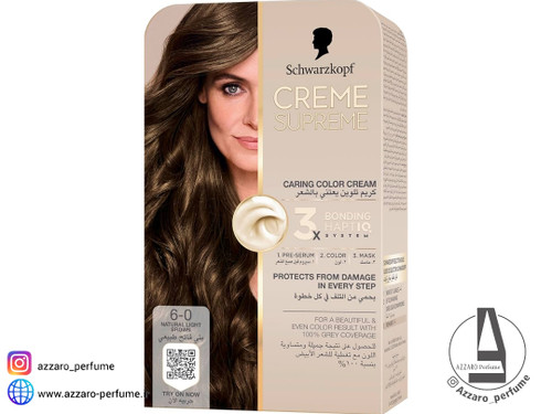 کیت رنگ موی شوارتسکف مدل Creme Supreme شماره 6.0 قهوه ای روشن طبیعی_فروشگاه اینترنتی آرایشی بهداشتی آزارو در شیراز