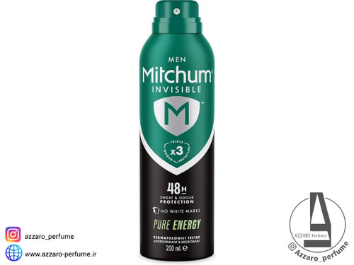 اسپری بدن مردانه میچام Mithcum مدل پیور انرژی حجم 200 میل_فروشگاه اینترنتی آرایشی بهداشتی آزارو در شیراز