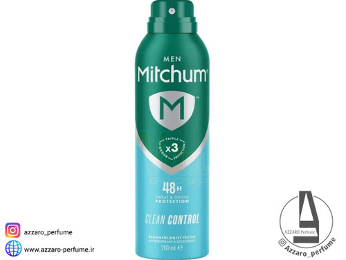 اسپری بدن مردانه میچام mitchum مدل Clean control حجم 200 میل_فروشگاه اینترنتی آرایشی بهداشتی آزارو در شیراز