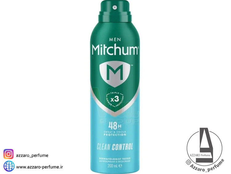 اسپری بدن مردانه میچام mitchum مدل Clean control حجم 200 میل_فروشگاه اینترنتی آرایشی بهداشتی آزارو در شیراز