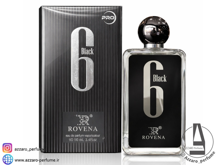 ادکلن مردانه روونا 6 بلک (Rovena 6 Black) حجم 100 میل_فروشگاه اینترنتی آرایشی بهداشتی آزارو در شیراز