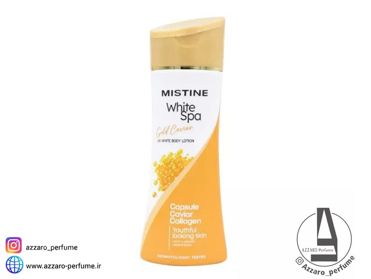لوسیون بدن وایت اسپا میستین مدل Gold Caviar روشنکننده و مغذی پوست حجم 200 میل_فروشگاه اینترنتی آرایشی بهداشتی آزارو در شیراز
