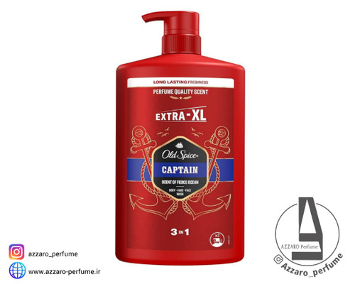 شامپو سر و بدن و صورت اولد اسپایس مدل کاپیتان capitan حجم 1000 میل_فروشگاه اینترنتی آرایشی بهداشتی آزارو در شیراز
